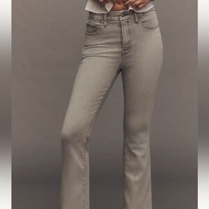 Good American Light Gray Cropped Boot Jeans Size 29